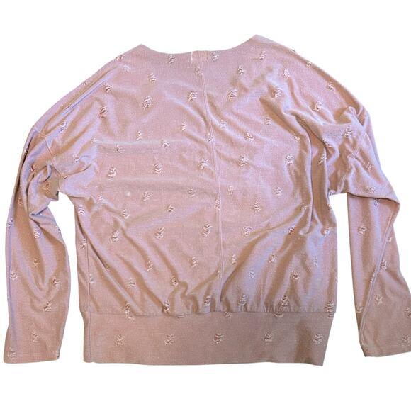 BKE Top SZ XL Peach Distressed Long Sleeve Boho Chic Lagenlook Minimalist Casual - Picture 5 of 6